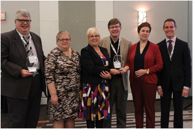 Left to right: Edward Sawdon, Theresa Claxton, Gwen Breneol (CMHA Moncton Board President), David Copus (National Board Chair), Helen MacDonnell, Peter Coleridge (National CEO)