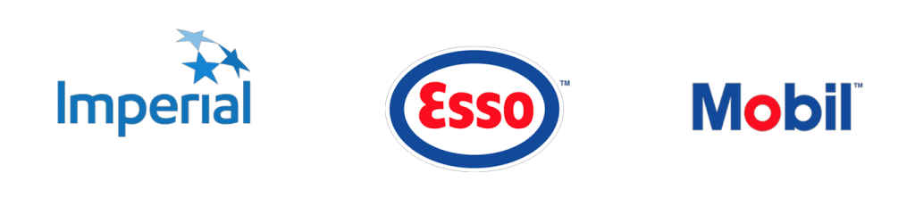 Imperial, Esso, Mobil logos